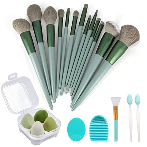 Makeup Brushes 22 Pcs Makeup Kit,Foundation Brush Eyeshadow Brush Make up Brushes Set (Green, 22 Piece Set Large)