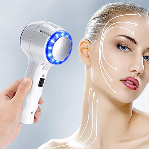Facial Spa Equipment, Hot and Cold Hammer Massager, Double-Head Vibration Massager Beauty Machine for Firming and Anti-Aging
