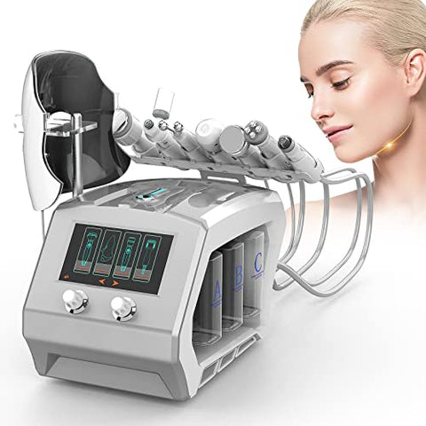 VGOLY Face Care Machine, 8 in 1 Deep Cleansing Machine, Multifunctio Skin Oxygen Jet Peel Machine (Grey)