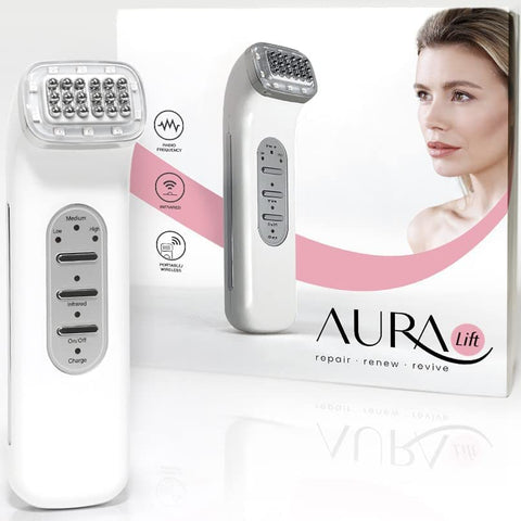 Aura Lift Skin-Tightening Device for Face, Neck, and Body — Lifting and Tightening Skin, Professional Home-use Anti-aging & Non-invasive Skincare Machine, Cordless and Portable
