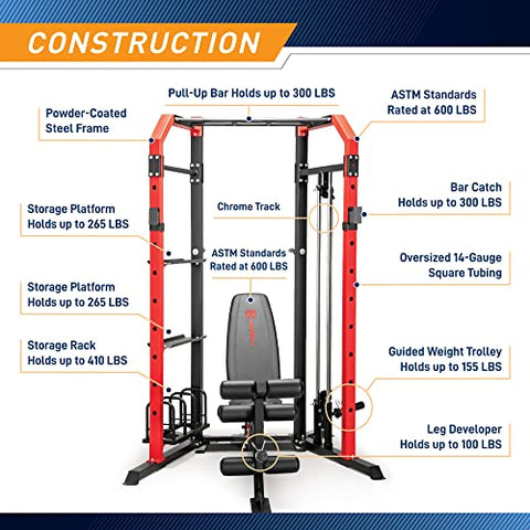 Marcy Power Cage System with Adjustable Weight Bench SM-7393