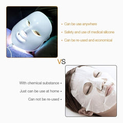 New 7 Colors LED Photon Red Light Therapy Face Mask Machine Acne Mask Anti Aging