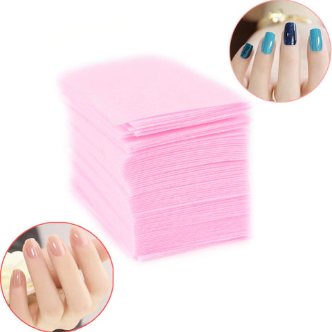 100 Pcs Pink Lint-Free Wipes All For Manicure Nail Polish Remover Pads Paper Nail Cutton Pads