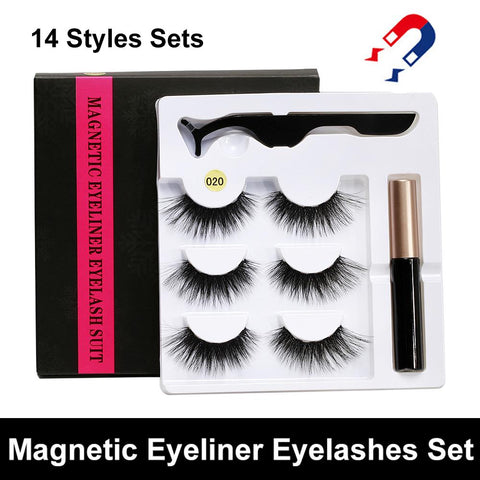 5 Magnet Eyelash Magnetic Liquid Eyeliner&Magnetic False Eyelashes&Tweezer
