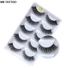 New 3D 5 Pairs Mink Eyelashes extension make up natural