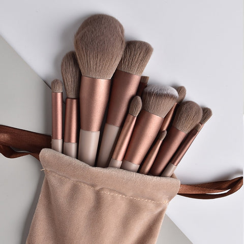 13pcs Professional Makeup Brush Set Soft Fur Beauty Highlighter Powder Foundation