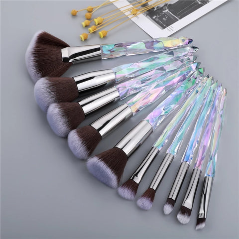 FLD Crystal Makeup Brushes Powder Foundation Eyeshadow Cosmetics for Face